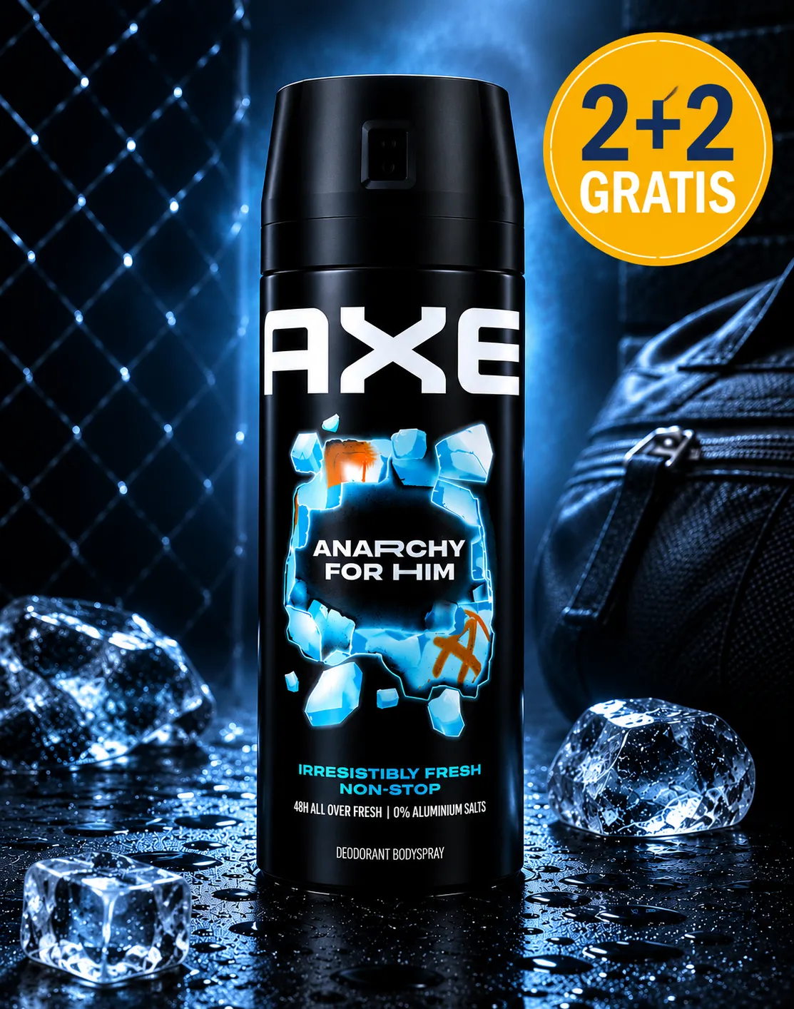 2+2 Gratis - Axe Anarchy Deodorant - Bodyspray